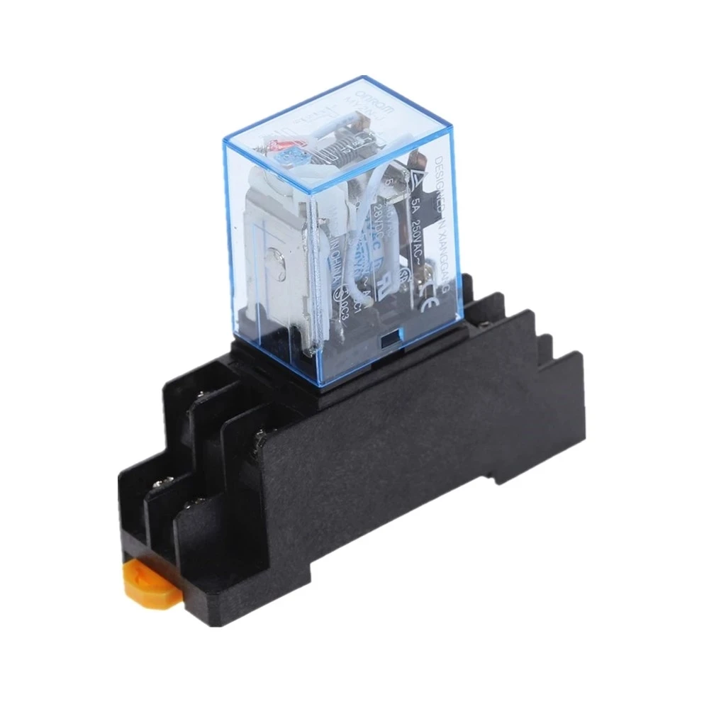 MY2N-J катушки DPDT электромагнитное реле мощности DC 12V 24V / AC 110V 220V 8 Pin микро мини-реле с гнездом базы триггерный релейный