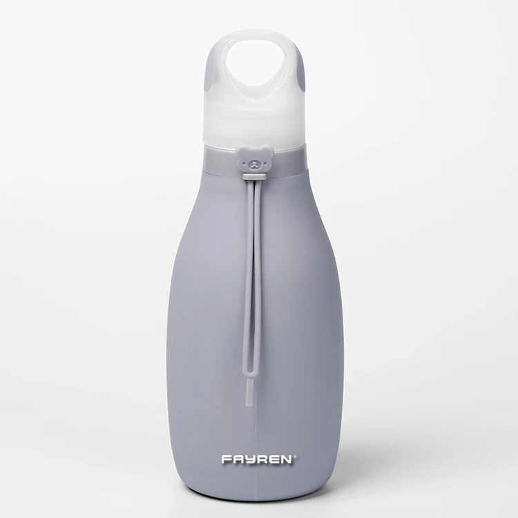 Custom BPA Free Travel Drink Silicon Sports Folding Drinking Reusable Silicone Foldable Portable Collapsible Water Bottle