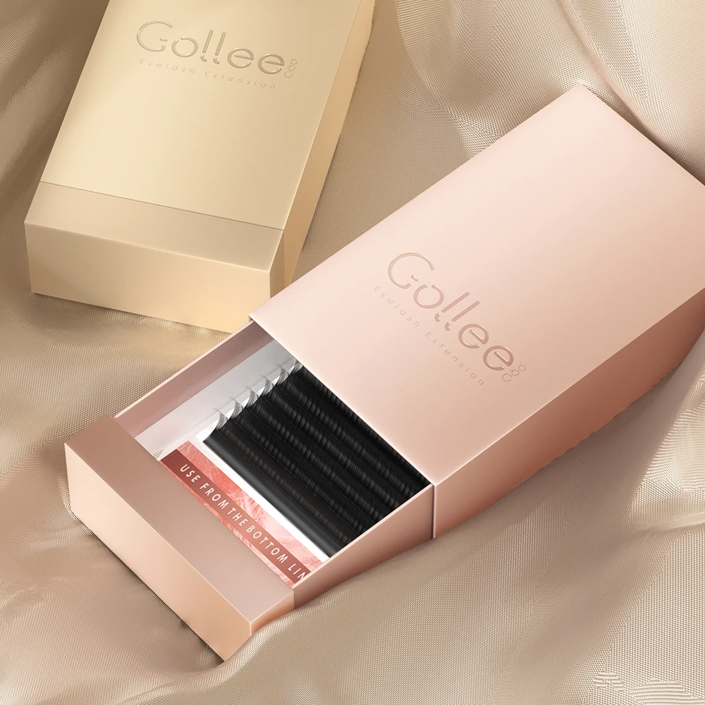 Gollee siberian private label vendor silk diy individual mink dd b curl 02 03 volume individual eyelash extensions