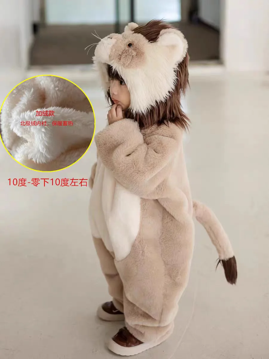 Wholesale Kids Hooded Jumpsuits Girls Boys Winter Animal Infant Baby Clothes Cartoon Large Romper Kids Romper