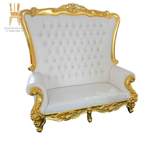 Best Selling Love Seat Bride and Groom Wedding White High Back Throne Chair