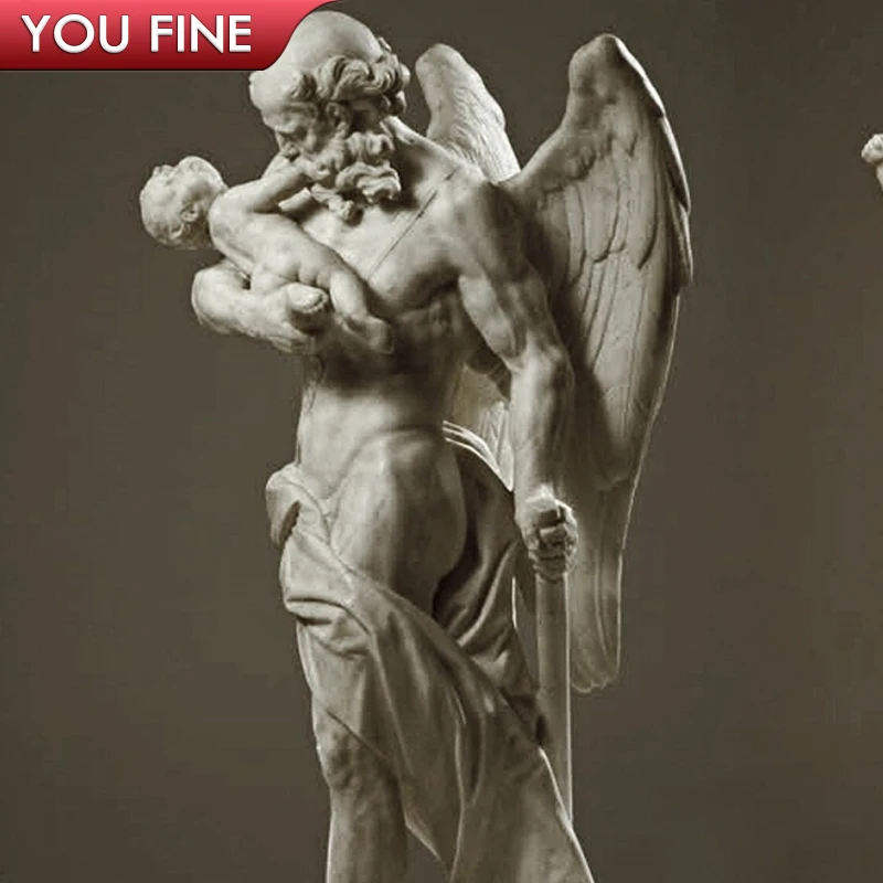 Ancient White Marble Greek Hercules And Cerberus Statue for Outdoor Garden