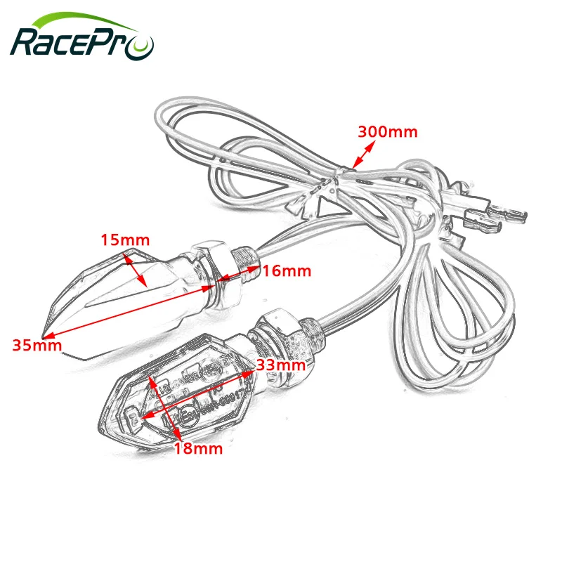 RACEPRO E-Mark E24 Small Size Ultra Bright Mini Motorcycle Run Indicators Position Light Brake Light Led Turn Signals