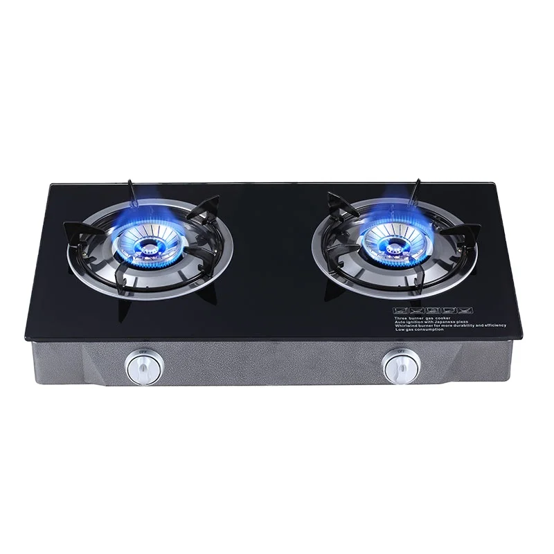 Закаленное стекло, чугунная горелка, бытовой стол, латунная крышка, плита, газовая плита