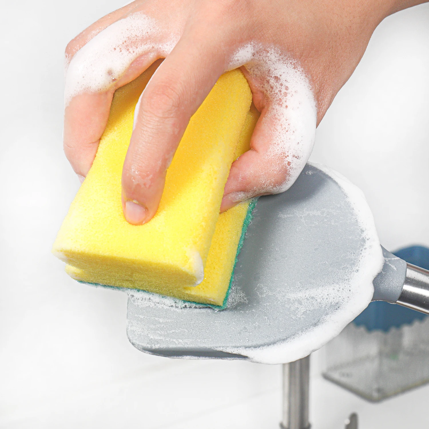 Dishwashing sponge kitchen supplies dishwashing sponge scouring pad household cleaning dishcloth rag high density sponge wipe