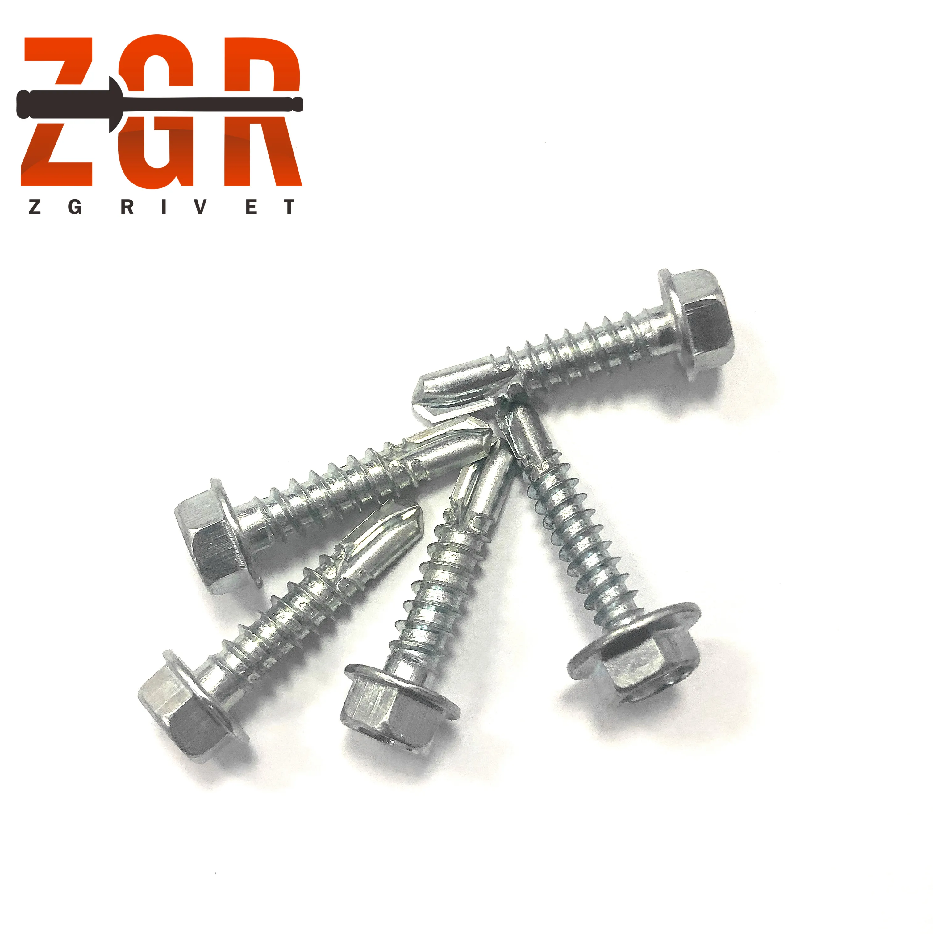 Tianjin Factory No washer Zinc Plated Hex head Stainless Steel Self Drilling Screw Hexagon Roofing Screw