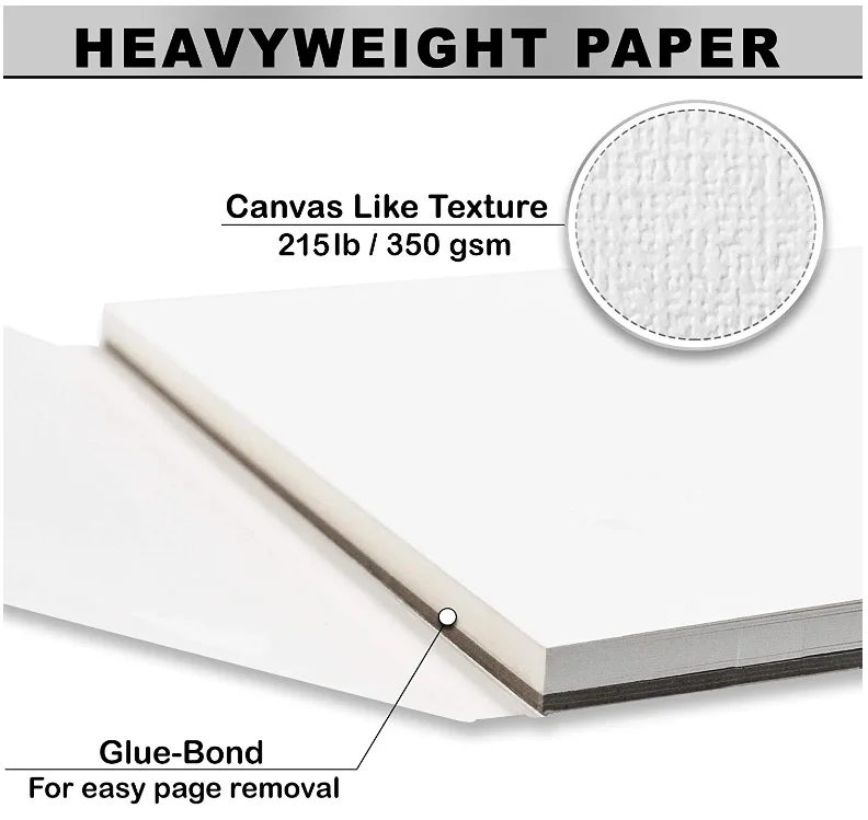 9x12inch Glue Bond 350gsm Acid Free Paper Canvas Like Texture Acrylic Painting Pad Drawing Paper Pad For Acrylic Oil Watercolor