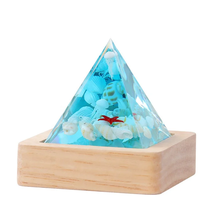 recharge popular ocean turtle pyramid pendant epoxy 3D crystal crafts children present Night Lamp light