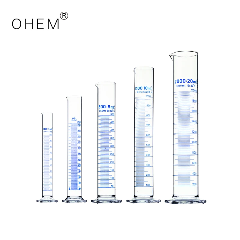 lab glassware Transparent with scale 50ml 100ml 250ml 500ml 1000ml Glass Hexagonal measuring cylinder