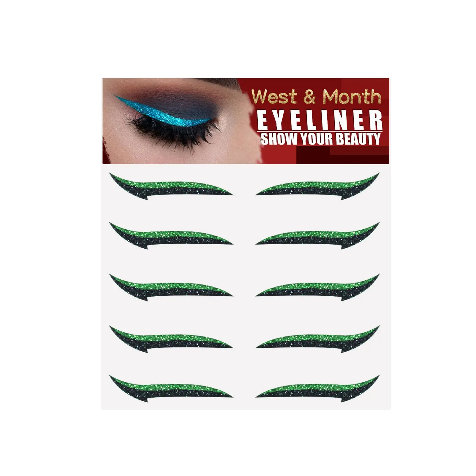 Factory Reusable Different Color Shiny Eyeliner Stickers Eyeshadow Fashion Stickers