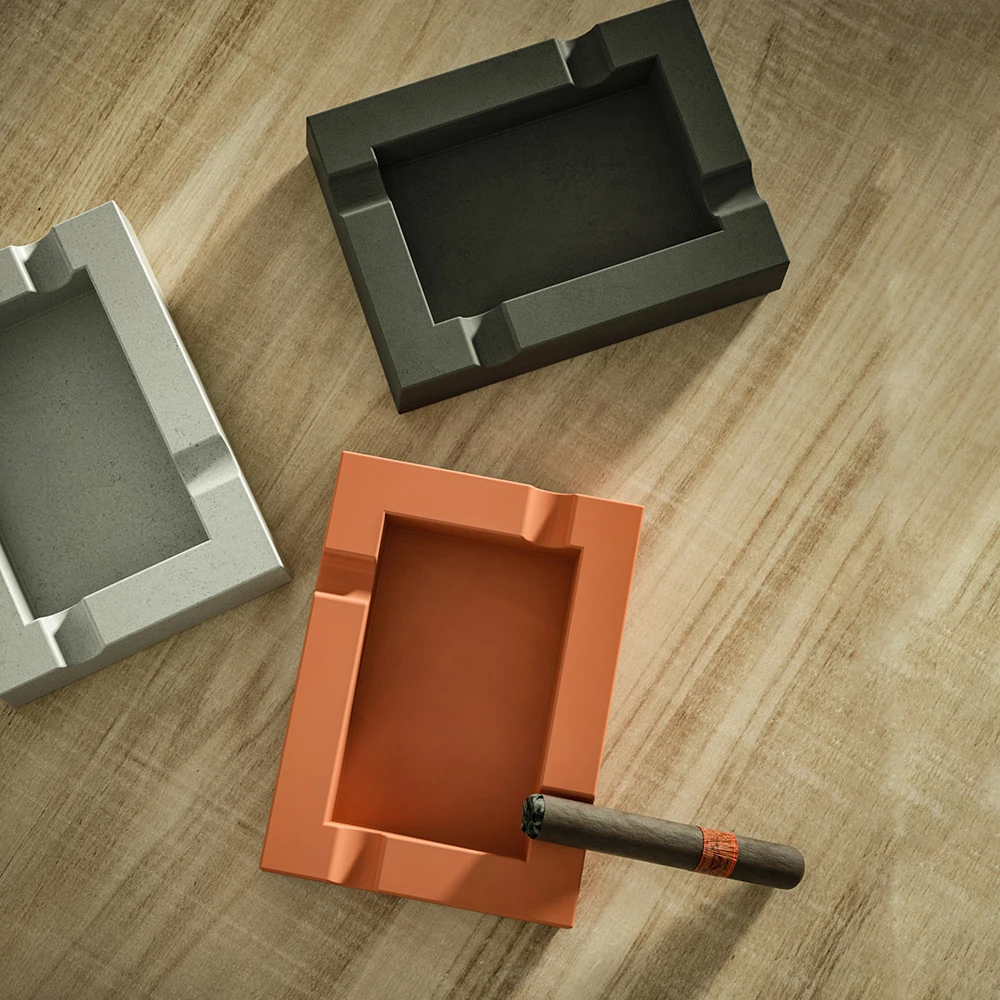 Wholesale unique original multi-color super large space can be customized rectangular home hotel cigar concrete ashtray