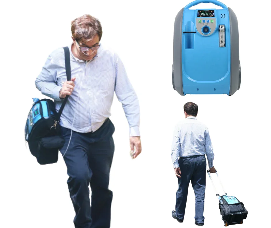 Hacenor Mini Battery Portable Oxygen-concentrator Machine 5l 10l With Automotive Oxygen Sensor And Hepa Filter