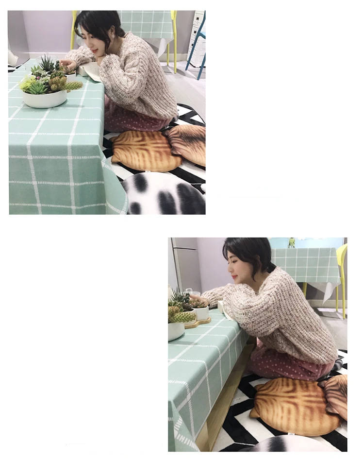 Cat Shape Cute Cartoon Memory Foam Car Cushion Round Car Seat Cushion Car Warm Seat Cushion