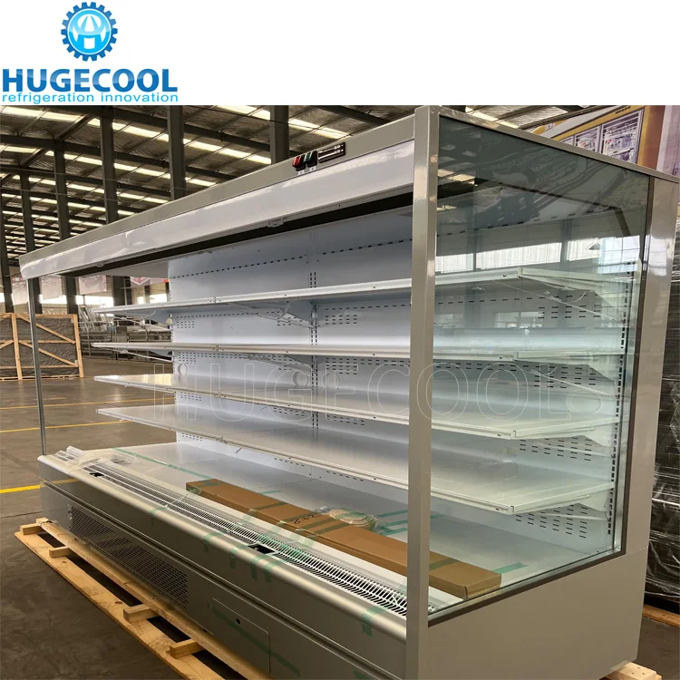 Supermarket multi deck open chiller refrigerator showcase for fruits and vegetables