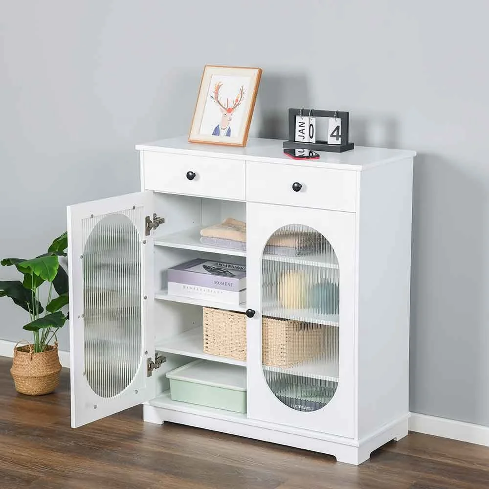 Wholesale Popular Wood Sideboard Storage Cabinet With Drawers Living Room White Furniture Corner Cabinet With Glass Door