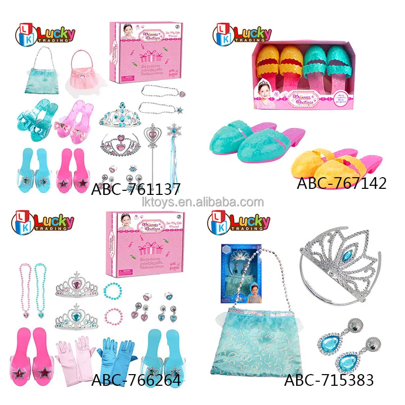 Princess Dress Up Shoes for Girls Princess Heels Tiaras and Costume Jewelry Set Toddler Gifts