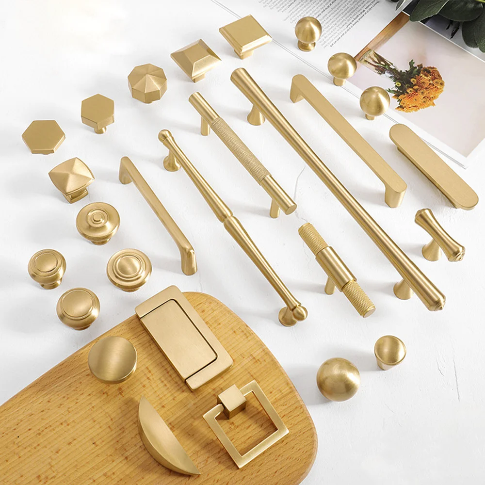 Luxury Gold Door & Window Glass Lever Handles Stainless Steel Aluminum Sideboard Wardrobe Closet Kitchen Cabinet Interior Pulls