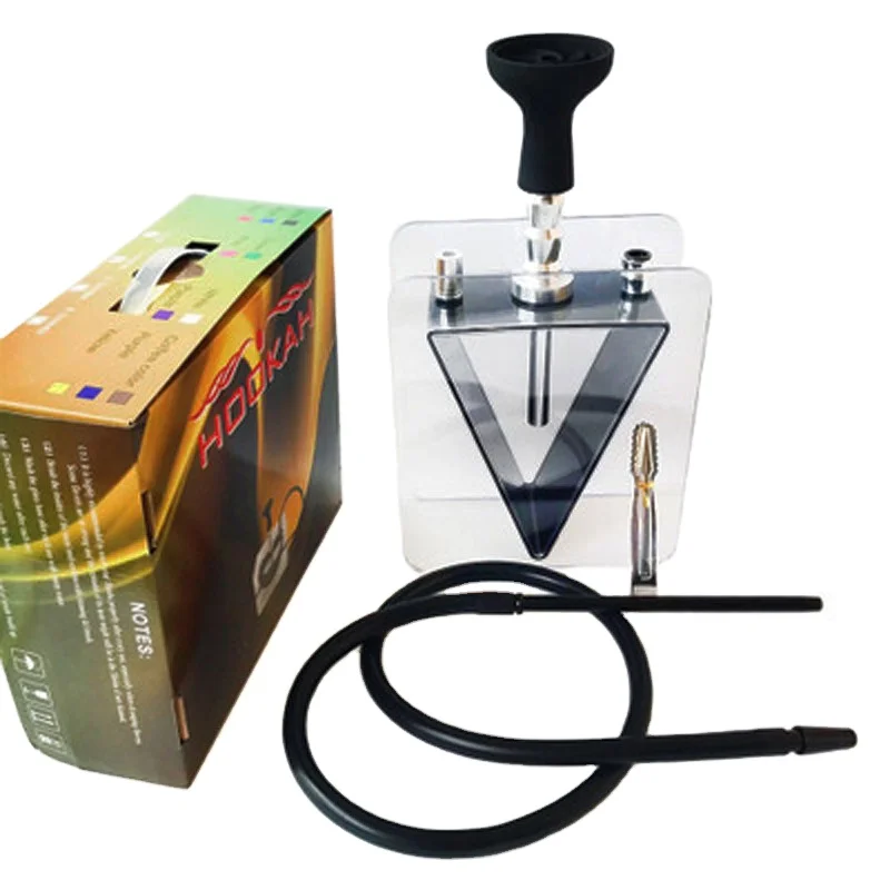 New Design Hookah Shisha Arab Transparent Acrylic Hookah Triangle Pot Hookah Set
