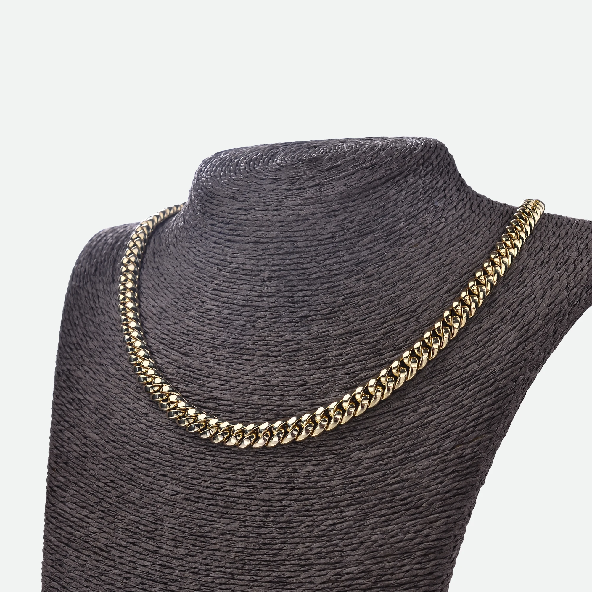 Hip Hop Fine Jewelry 8mm Custom Gold Plated Heavy Miami 8Mm Brass No Stones Cuban Link Chains Necklace For Men