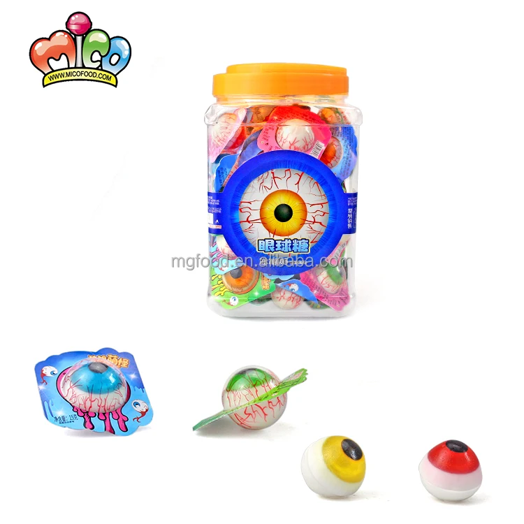 
Custom Halloween Seasonal Colorful Funny Soft Gummy Eyeballs Candy In Jar 