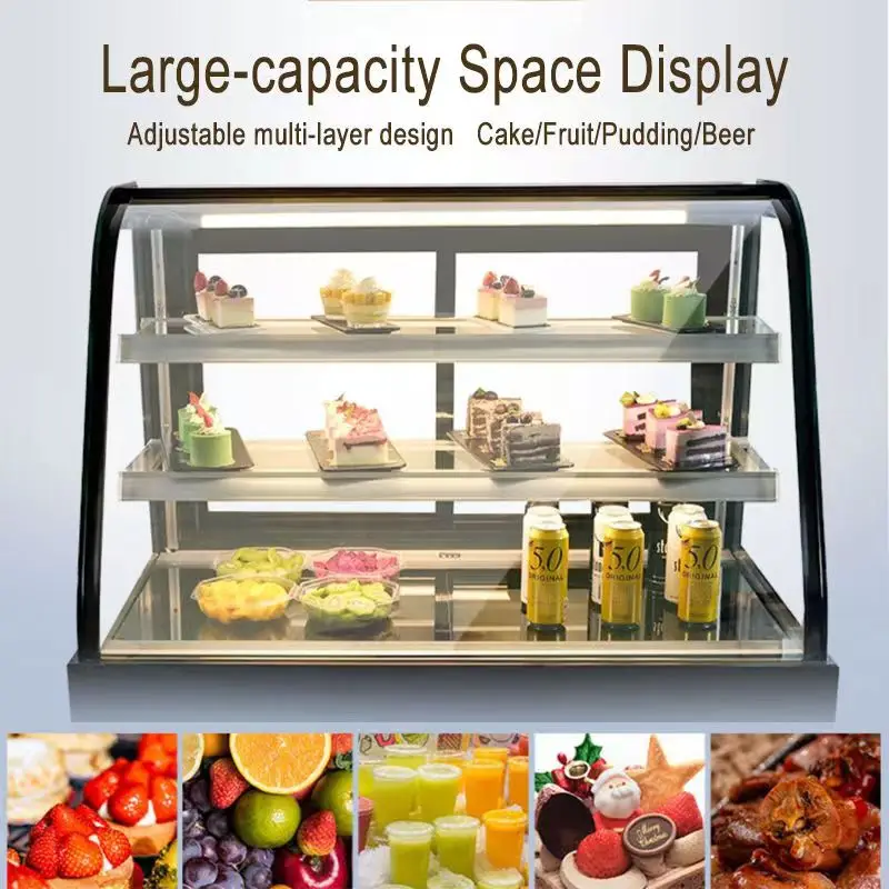New display counter Refrigerated showcase cake shop display fridge and freezer
