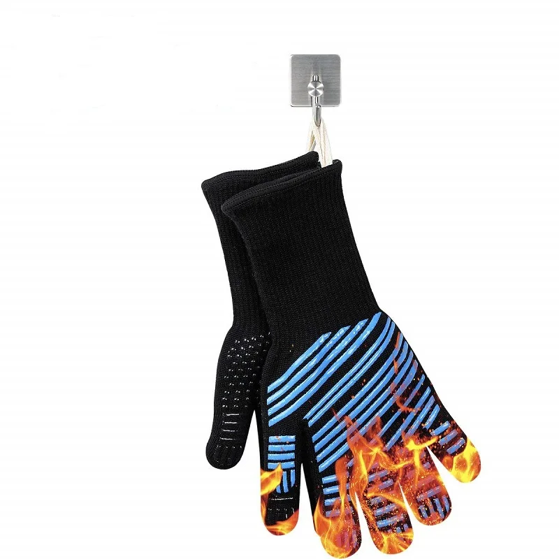 DIBEIREN custom aramid fiber  extreme silicone double oven grill bbq gloves