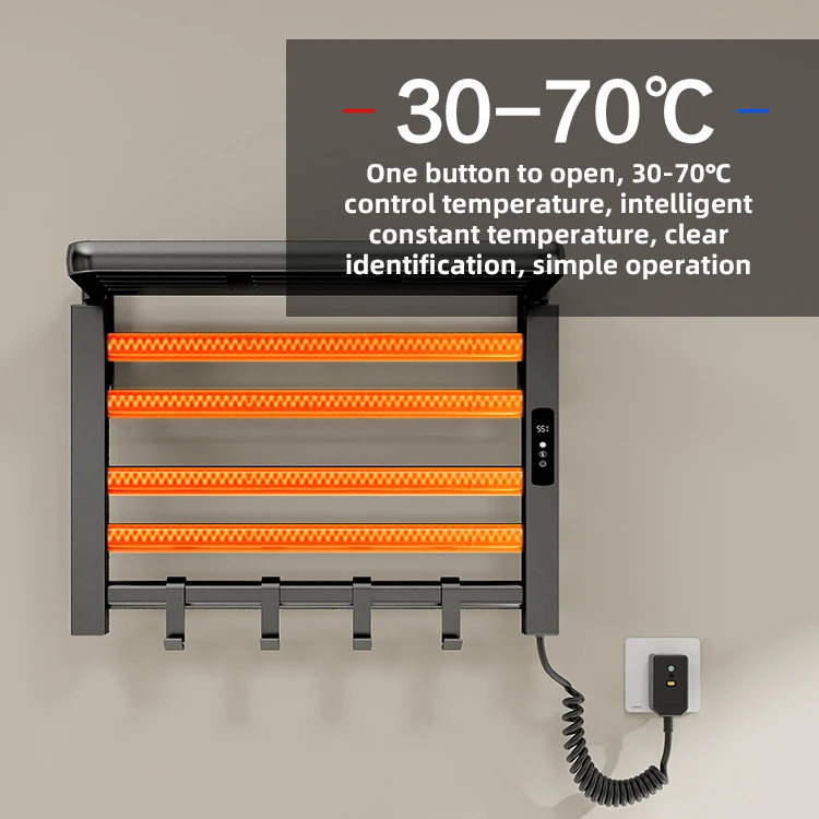 Cheap Price Stainless Steel Bathroom Electric Towel Heater Drying Rack Heated Black Gray Gold White Towel Rail Towel Warmer