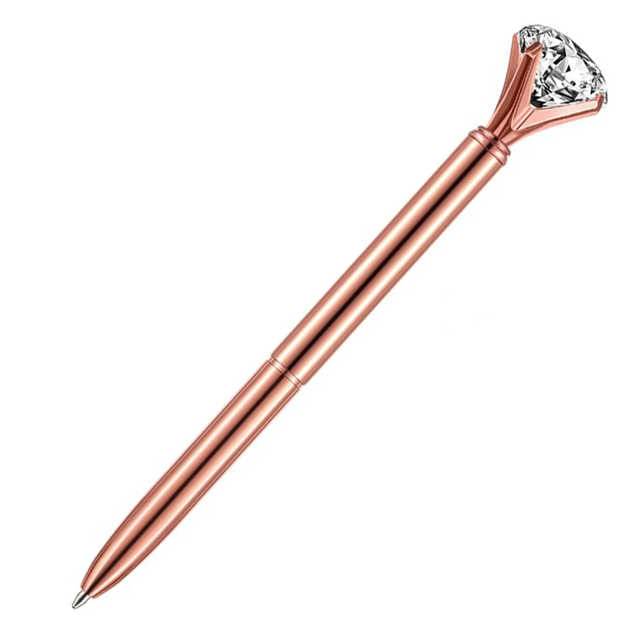 Stock Promotional Metal Pen Large Crystal Diamond Ballpoint Pen for School and Office Supplies Stationery Gifts 1.0mm Metal Nib
