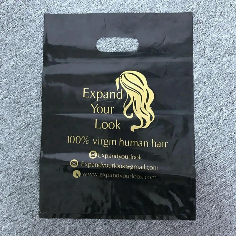 Custom reusable printed die cut handle purchase plastic shopping sachet packing plastic bag