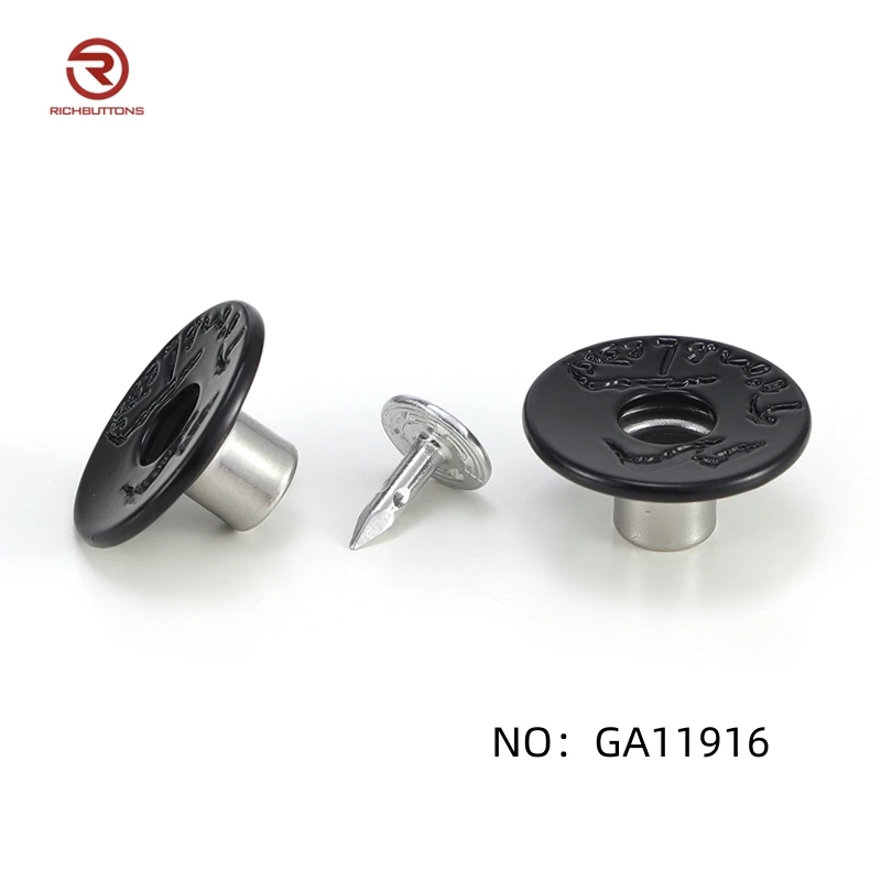 17mm 20mm Garment  Open Cap Denim Buttons Custom Sliver Jeans Buttons Brass for Jacket