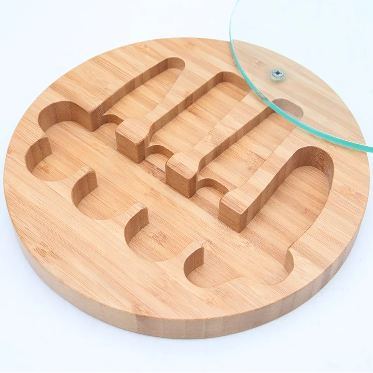 
Glass cutting board with tools, glass cheese and wine set, hot sell cheese board bamboo 
