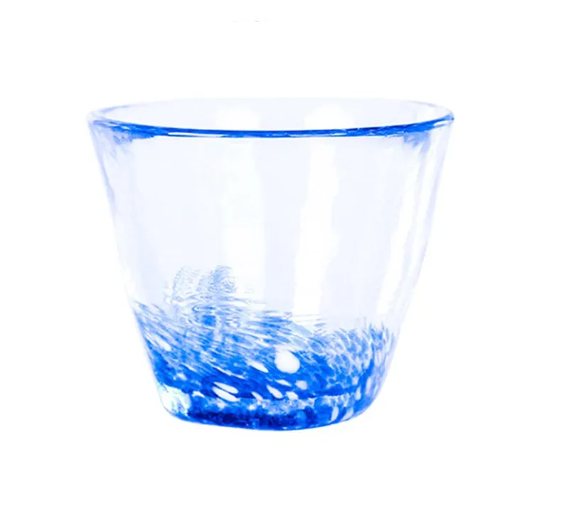 Reihey Glass Sake Cup Japanese Cuisine Glass Tableware Colored Glass Cold Drink Cup 1pc