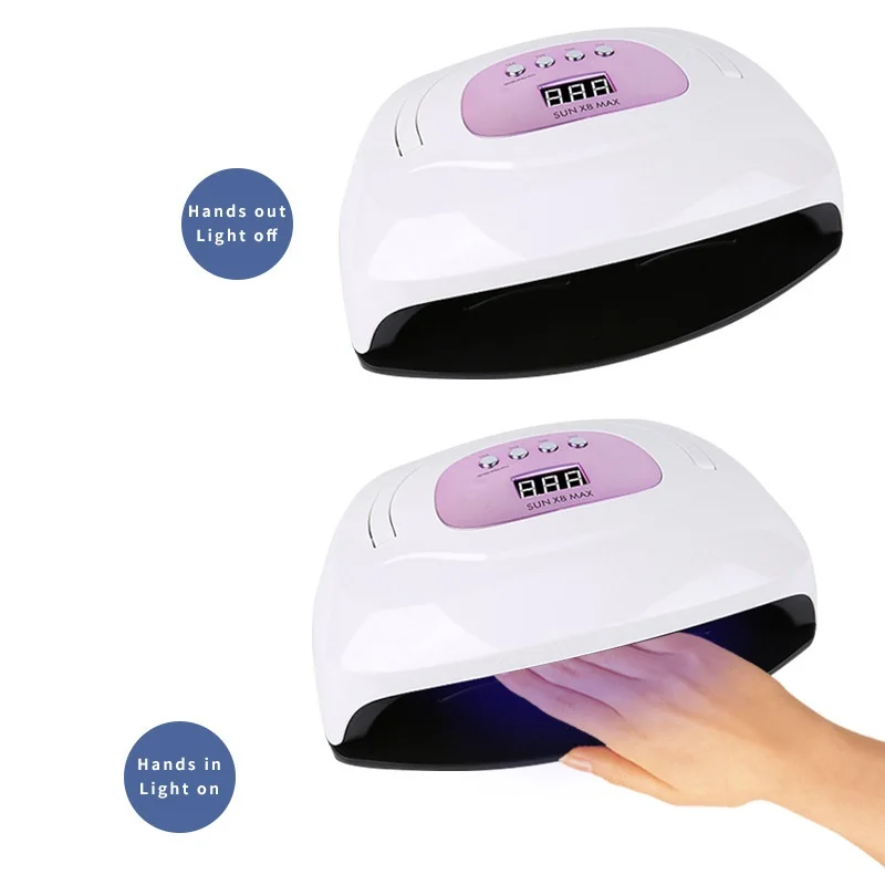 Two Hands Nail Lamp 220W Sun X8 Max  Portable UV LED  Max Nail Lamp For Drying Nail Polish Home Use