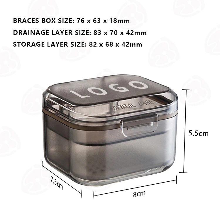 High Grade Dental Orthodontic Braces Box Three Layers Dental False Teeth Case