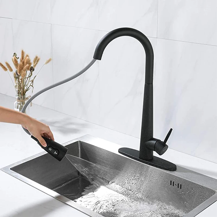 Kitchen Pull Out Spray Head Replacement Part Bathroom Sink Tap 3-Function Water Saving Splash-Proof