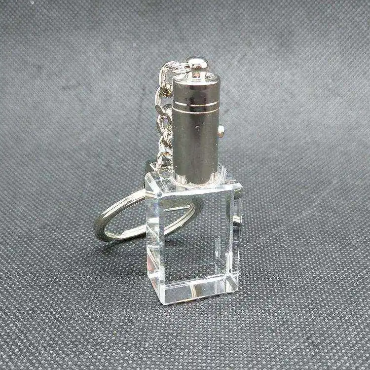 Honor Of Crystal Beautiful crystal glass key chains inside laser engraving custom images crystal  keychain