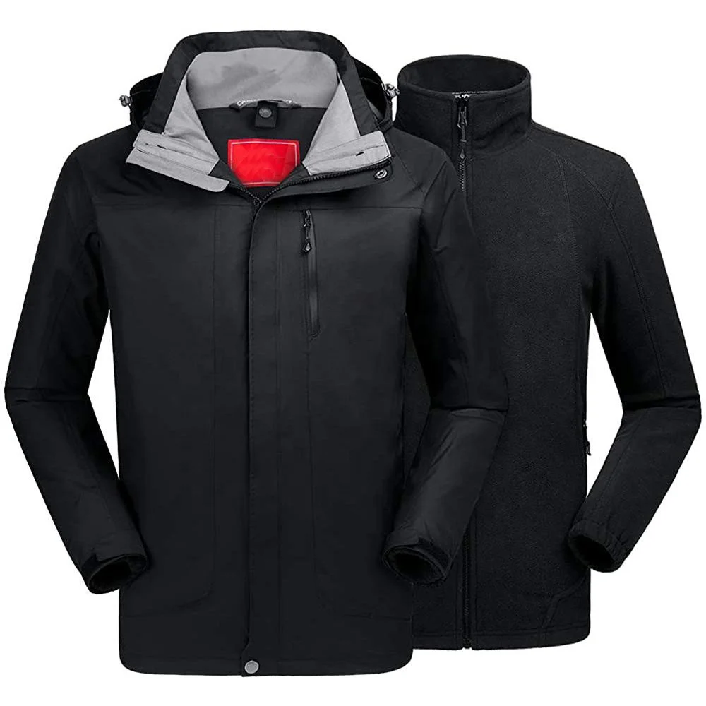 Мужская лыжная куртка для детей в возрасте от 3 в 1 Водонепроницаемая зимняя куртка для мальчиков зимний пуховик куртка-ветровка с капюшоном с внутренняя теплое пальто из флиса