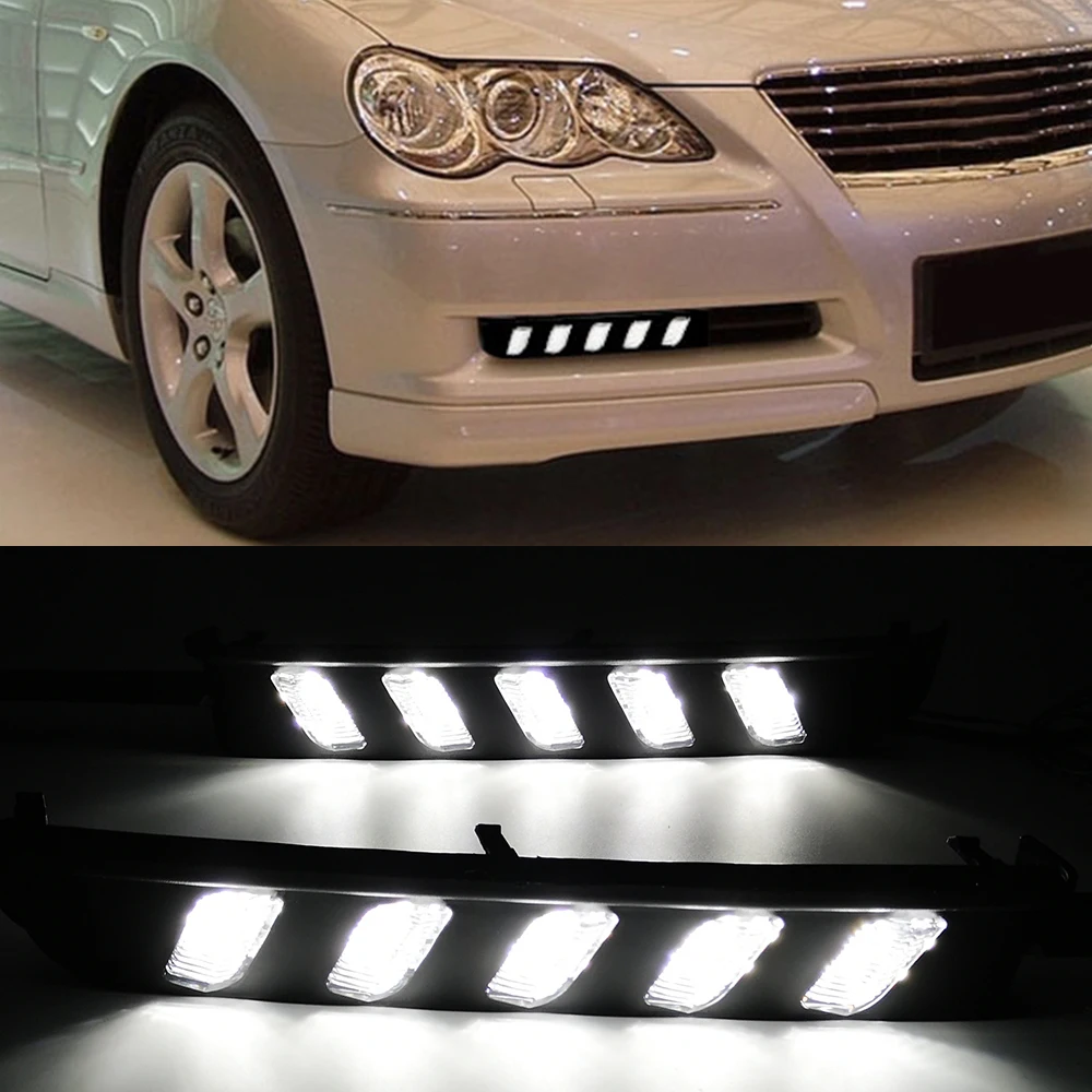 1 Pair DRL Daytime Running Light LED Fog Lamp For Toyota MARK X REIZ 2004 2005 2006 2007 2008 2009