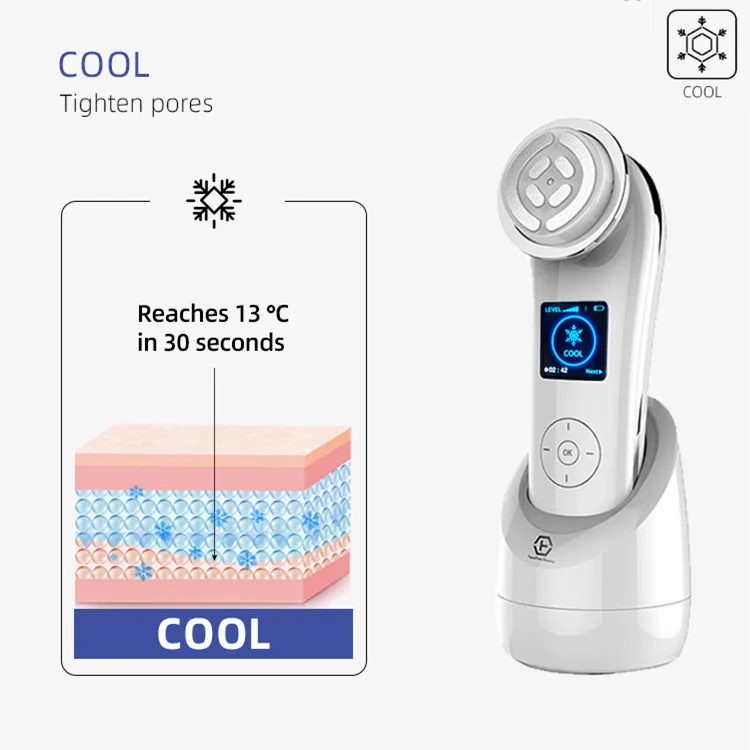 Portable multi-functional rf and ems ultrasonic vibration massage home use skin tightening beauty instrument