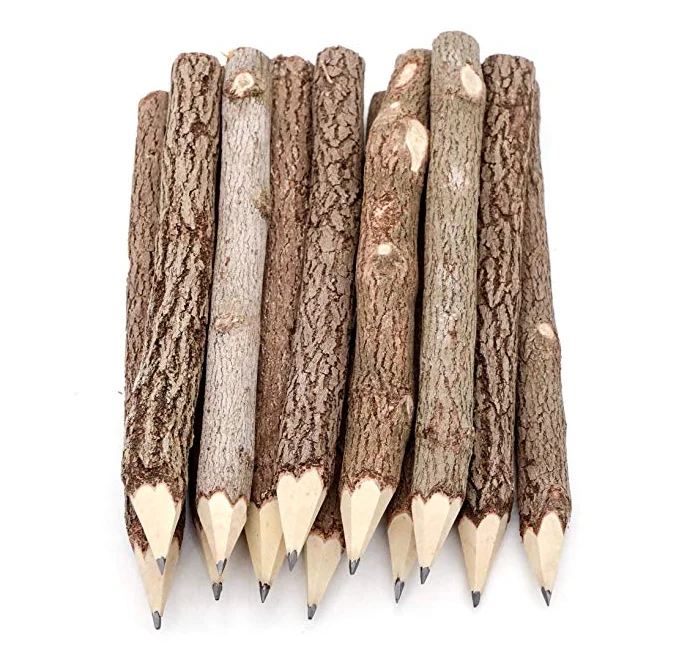 Pencil Wood of HB Graphite Wooden Tree Rustic Twig Pencils,Natural Branch Pencils for School Supplies, Stationery Gift