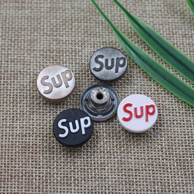 Factory wholesale fashion design custom logo jeans buttons for pants