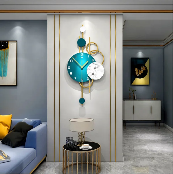 Modern 1pc metal decorative mulit-round silent personalized home decor wall clock