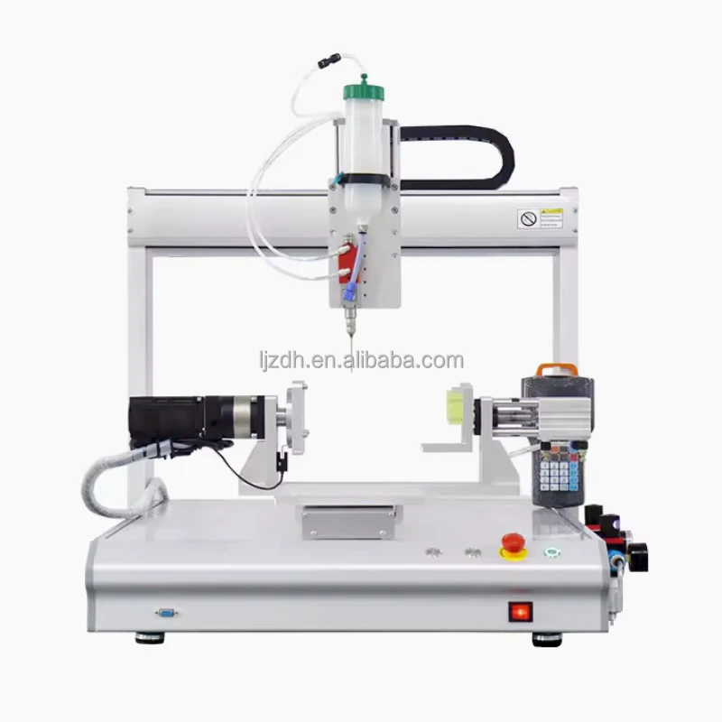 Liujiang twin table 4 axis automatic desktop glue robot machine 30cc/50cc/70ml dispensing unit