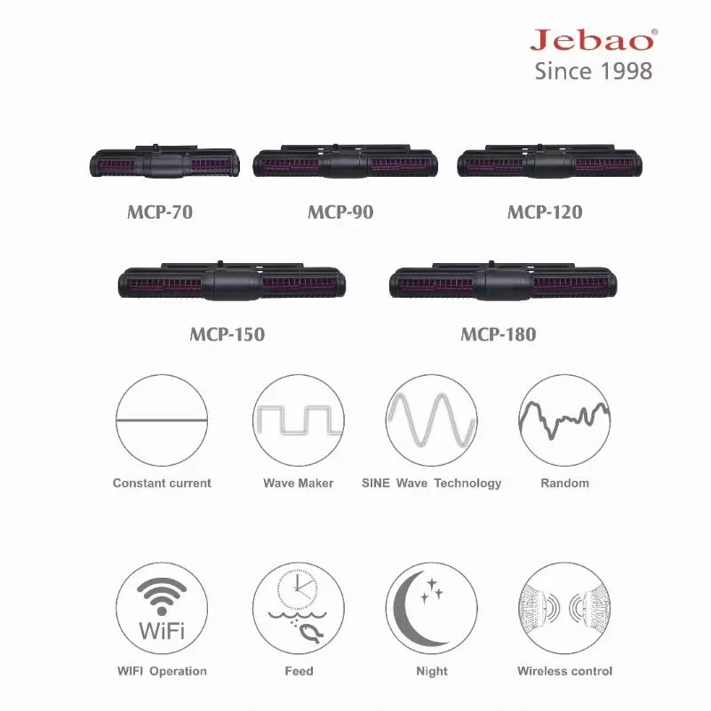 Jebao MCP серии Wifi управление ЖК-дисплеем с поперечным потоком морской аквариумный волновой насос 70 90 120 150 180 аквариум аксессуары для аквариумов