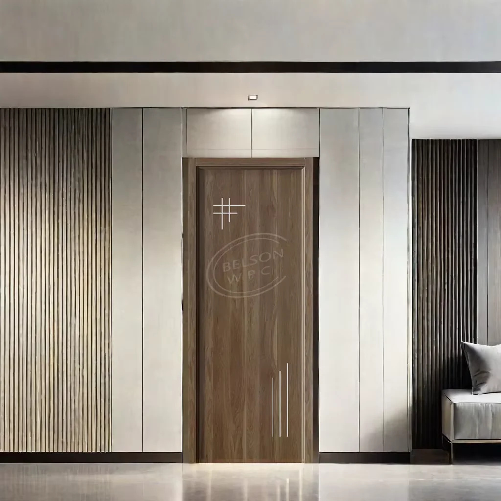 Belsonwpc Popular Modern Design WPC Door Ready-Made Interior Door Made Automatic Machine Low Price Project Supplier Huangshan