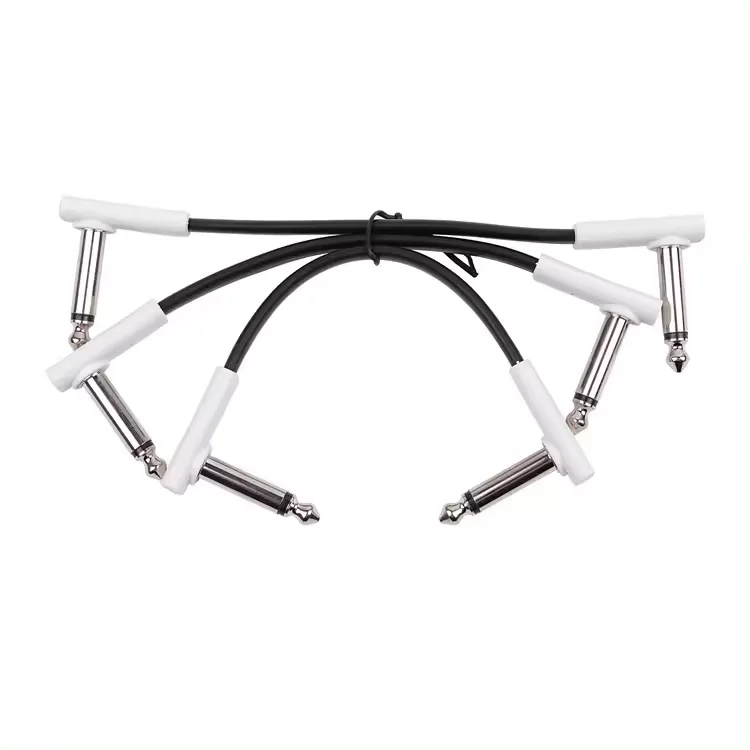 Pure Copper Plug 1/4 Instrument Cables Pedal Cable Kit Instrument Effect Pedal Patch Cordsmetal for Effect Pedals 6 Inch 15 Cm