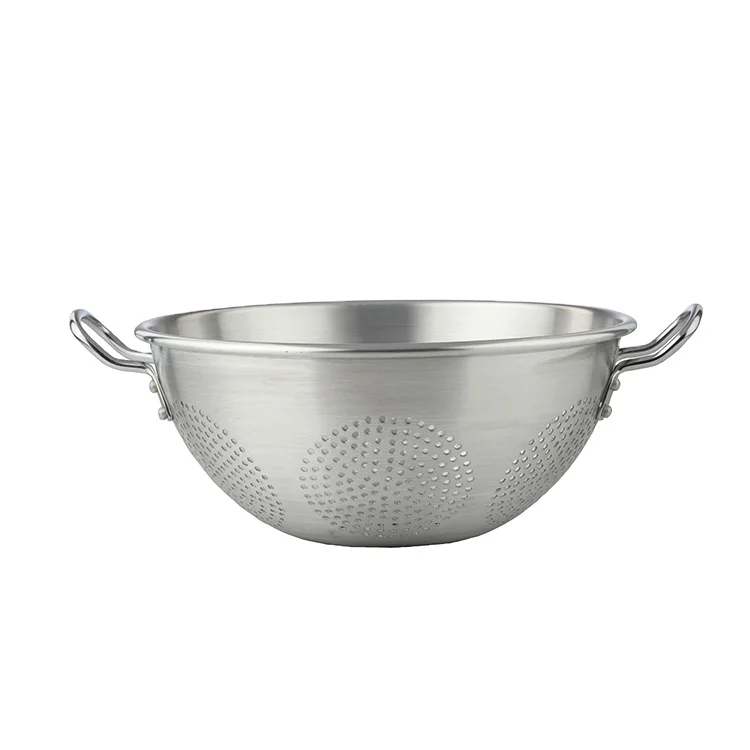 Kitchen Rice Fruit Vegetable Washing Aluminum Colander