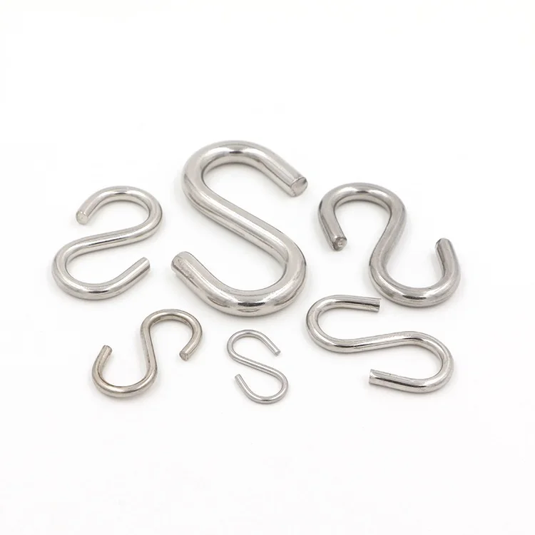 Customized S hook 304 Stainless steel hardware high polished asymmetric S hook