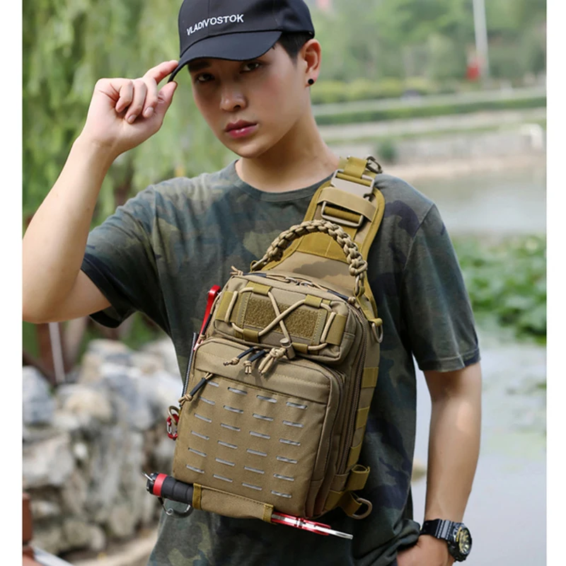 2023 wholesale new fashion outdoor crossbody bag multifunctional sports fishing bag durable nylon backpack for outside hiking