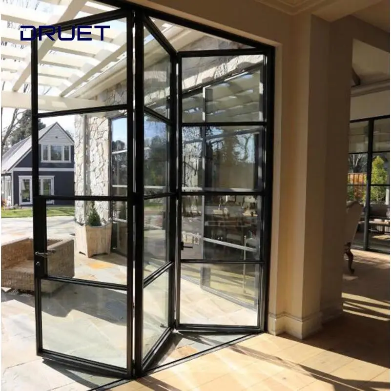 Bulk Order Good Price Exterior Bi Folding Door External Patio Aluminum Folding Glass Door
